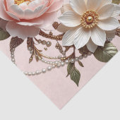 Sierpapier Roze en Witte Bloemen Tissuepapier (Detail)