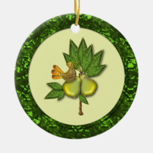 Sierpatrijs in een perenboom keramisch ornament