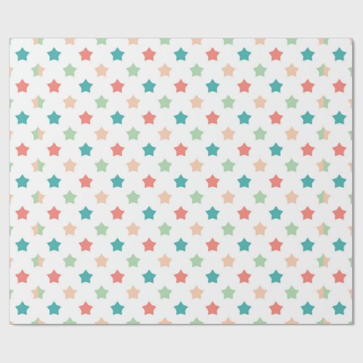 Sierpatronen: Rood, Groen, Blauw en Perzik Delight Cadeaupapier (Vlak)