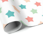 Sierpatronen: Rood, Groen, Blauw en Perzik Delight Cadeaupapier (Rol Hoek)
