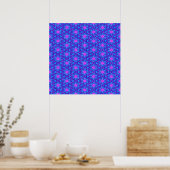 Sierpatroon in heet roze en helderblauw poster (Keuken)
