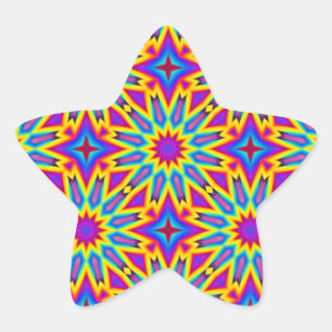 Sierpatroon, meerkleurig, ster sticker