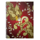  sierpatroon op rood, geel en b notitieboek (Voorkant)