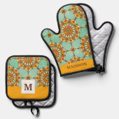 sierpatroon ovenwant & pannenlap set (Voorkant / Achterkant)