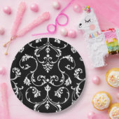 Sierpatroon zwart-wit papieren bordje (Feest)