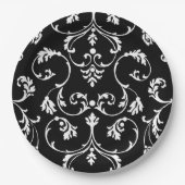 Sierpatroon zwart-wit papieren bordje (Voorkant)