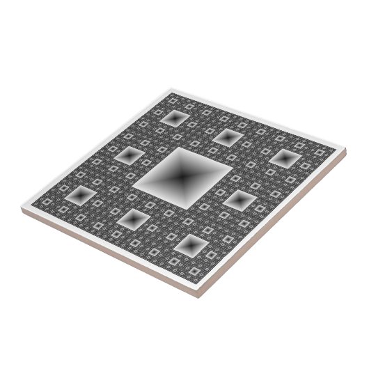 Sierpiński Carpet fractal Tegeltje (Zijkant)