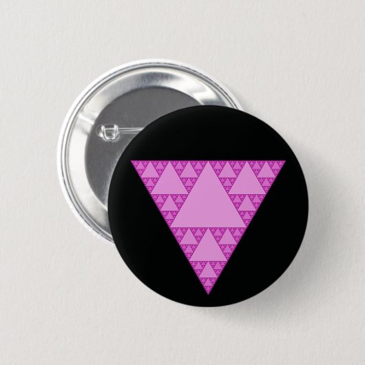 Sierpinski driehoek als roze driehoek LGBTQ+ Ronde Button 5,7 Cm (Voorkant /achterkant)