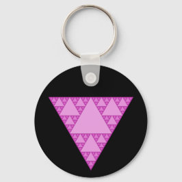 Sierpinski driehoek als roze driehoek LGBTQ+ Sleutelhanger