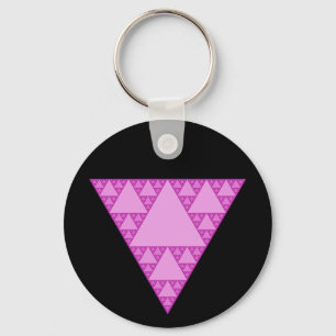 Sierpinski driehoek als roze driehoek LGBTQ+ Sleutelhanger