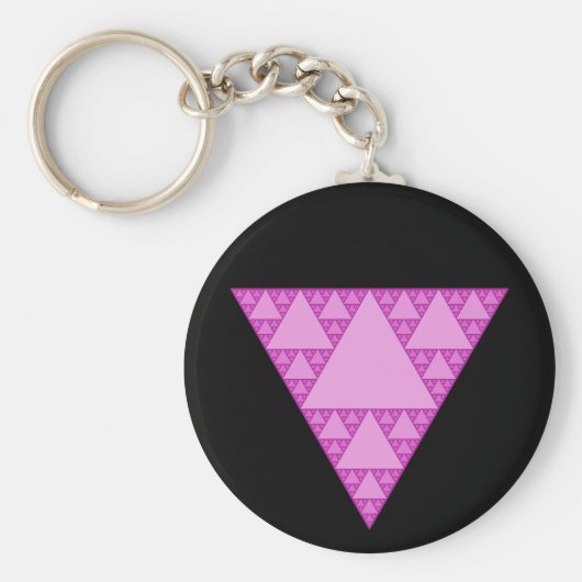 Sierpinski driehoek als roze driehoek LGBTQ+ Sleutelhanger (Voorkant)