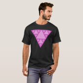 Sierpinski driehoek als roze driehoek LGBTQ+ T-shirt (Voorkant volledig)