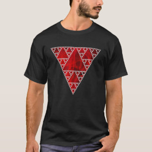 Sierpinski Driehoek Rode Vlam Moderne Geometrie Pa T-shirt