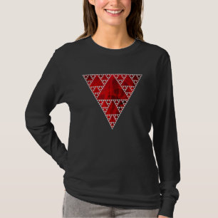 Sierpinski Driehoek Rode Vlam Moderne Geometrie Pa T-shirt