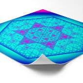 Sierpinski driehoek zeshoek ster poster (Hoek)