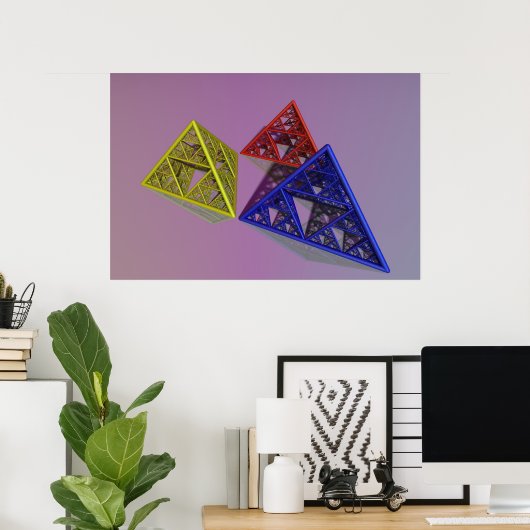 Sierpinski Pyriamids Poster (Thuiskantoor)