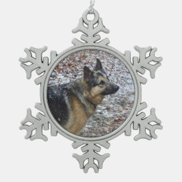 sierplant - German Shepherd Snowflake Tin Sneeuwvlok Ornament