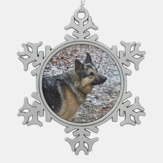 sierplant - German Shepherd Snowflake Tin Sneeuwvlok Ornament (Voorkant)