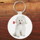 Sierpoedel met Anjer Sleutelhanger (Voorkant)