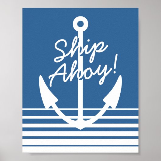 Sierposter zeevaart thema | Schip Ahoy marineanker Poster (Voorkant)