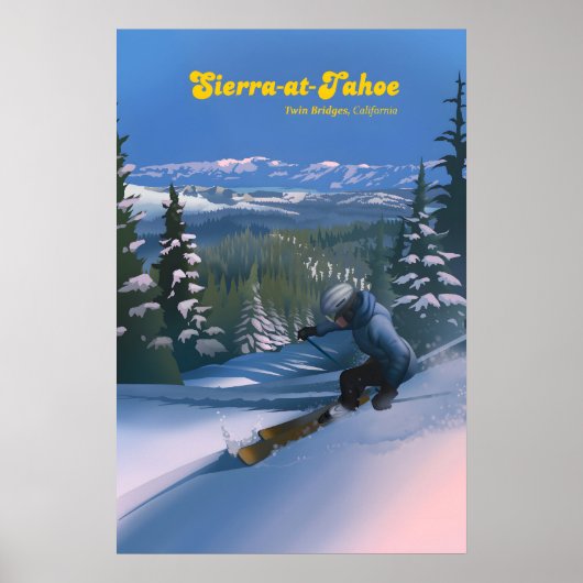Sierra at Tahoe Skigebied Reisposter Poster (Voorkant)