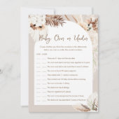 SIERRA Baby Over of Onder Baby Shower Spelkaart Kaart (Voorkant)