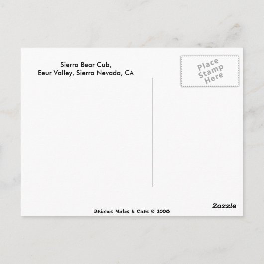 Sierra Beer Cub Briefkaart (Achterkant)