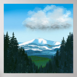 Sierra Blanca in de winter, New Mexico Landschap Poster