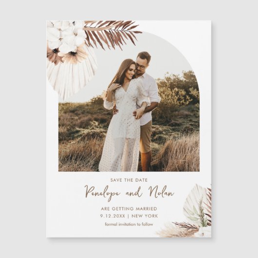 SIERRA Bohemian Arch Foto Save The Date Magnet (Voorkant)