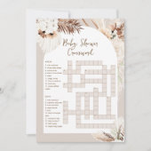 SIERRA Bohemian Baby shower Crossword Game Kaart (Voorkant)