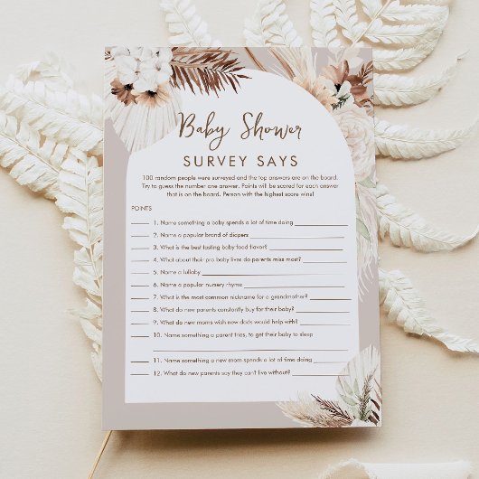 SIERRA Bohemian Baby shower Feud Game Kaart