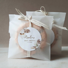 SIERRA Bohemian Baby shower Ronde Sticker