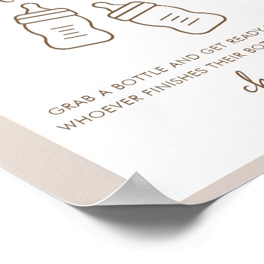 SIERRA Bohemian Bottle Baby shower Spel Poster (Hoek)