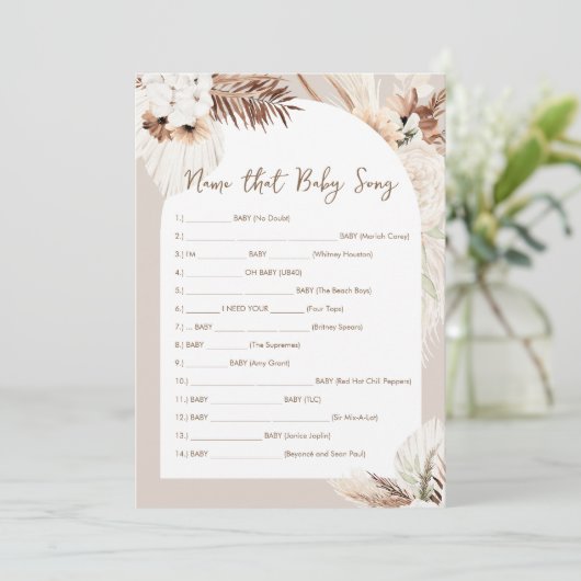SIERRA Bohemian Naam Die Baby Song Game Kaart (Staand voorkant)