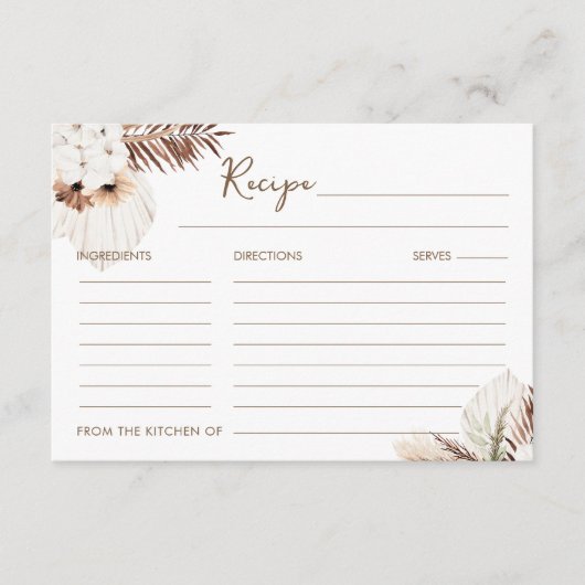 SIERRA Bohemian Pampas Recept Kaart (Voorkant)