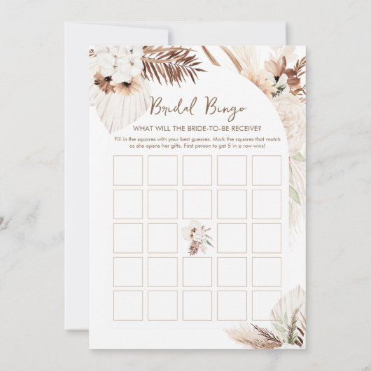 SIERRA Bohemian Vrijgezellenfeest Bingo Kaart (Achterkant)