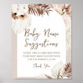 SIERRA Boho Baby Naam Ideeën Spel Sign Poster (Voorkant)