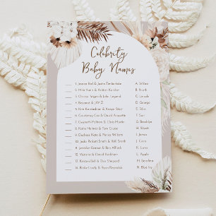 SIERRA Boho Celebrity Baby Naam Baby shower Spel Kaart