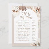 SIERRA Boho Celebrity Baby Naam Baby shower Spel Kaart (Voorkant)