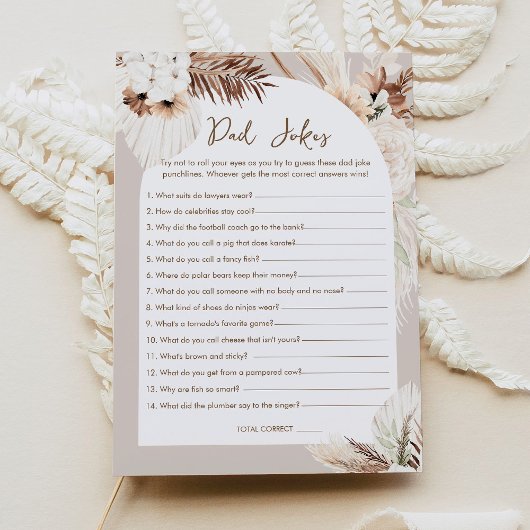 SIERRA Boho Dad Jokes Baby shower Game Kaart