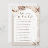 SIERRA Boho die weet de bruid beste bruids spel Kaart (Voorkant)