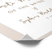 SIERRA Boho Favoriete Memory Vrijgezellenfeest Sig Poster (Hoek)