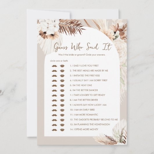 SIERRA Boho raad wie zei het Vrijgezellenfeest spe Kaart (Voorkant)