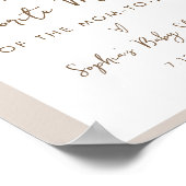 SIERRA Boho Share Favoriete Memory Baby shower Sig Poster (Hoek)