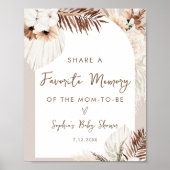 SIERRA Boho Share Favoriete Memory Baby shower Sig Poster (Voorkant)