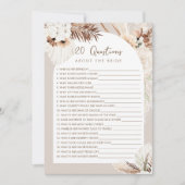 SIERRA Boho Twintig vragen over het bruidsspel Kaart (Voorkant)