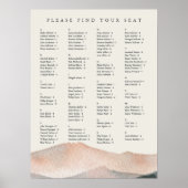 Sierra Dusk | Alphabetical Wedding Seating Chart Poster (Voorkant)