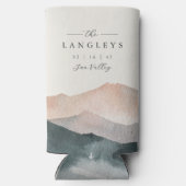 Sierra Dusk | Desert Mountain Sunset Wedding Favor Seltzer Blikjeskoeler (Achterkant)