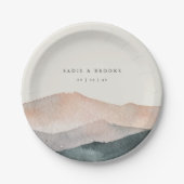 Sierra Dusk | Desert Mountain Sunset Wedding Papieren Bordje (Voorkant)