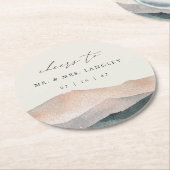 Sierra Dusk | Desert Mountain Sunset Wedding Ronde Kartonnen Onderzetter (Gebogen)